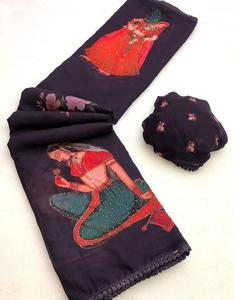 Sari indien pour les amateurs de mode, sari traditionnel indien de dernière génération, sari de créateur exclusif, vêtements de fête fantaisie, vêtements de festival, vêtements de mariée - Product Image 1