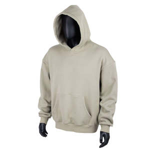 TOPSHOW Premium Drop Shoulder No String Plain Sudadera con capucha de lana gruesa en blanco Boxy Heavyweight Sudaderas con capucha de gran tamaño con 420-450 Gsm - Product Image 1