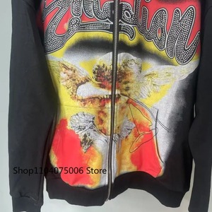 เสื้อคลุมคาร์ดิแกนถักโครเชต์วินเทจ แต่งซิป ลายพิมพ์ฮอตดริลล์ สไตล์อินเทรนด์ สำหรับฤดูใบไม้ร่วงและฤดูหนาว รับผลิตแบบ ODM - Product Image 5