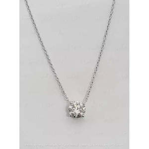 Colgante de belleza para mujer con diamante de corte redondo de calidad AAA+ de 2 quilates creado en laboratorio, chapado en oro blanco de 14 quilates Cus-Jew61 - Product Image 2