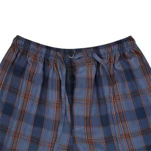 กางเกงผ้าสักหลาดสำหรับผู้ชายขนาดพิเศษพอดีตัวชุดนอนผ้าฝ้ายผสมสีล้วนระบายอากาศได้ดีสวมใส่สบายใส่อยู่บ้าน - Product Image 3