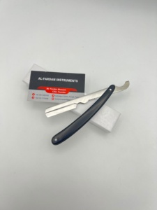 Best Selling Plastic Handle Barber Salon Use Cut Throat Shaving <b>Razor</b> Black Color Disposable <b>Straight</b> Beard Face Cleaning <b>Razor</b> - Product Image 3