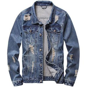 Veste en jean légère de haute qualité pour hommes Style vintage avec couverture de bouton et manches longues - Product Image 1