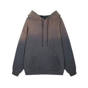 Dernière mode 2025 broderie Streetwear sweat à capuche polaire vierge surdimensionné lavage à l'acide soleil délavé en détresse sweat à capuche zippé pour hommes - Product Image 5