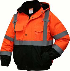 High Quality Long Sleeve Hi Vis Safety <b>Reflective</b> Jacket Customized Color & Logo Polyester <b>Material</b> - Product Image 2