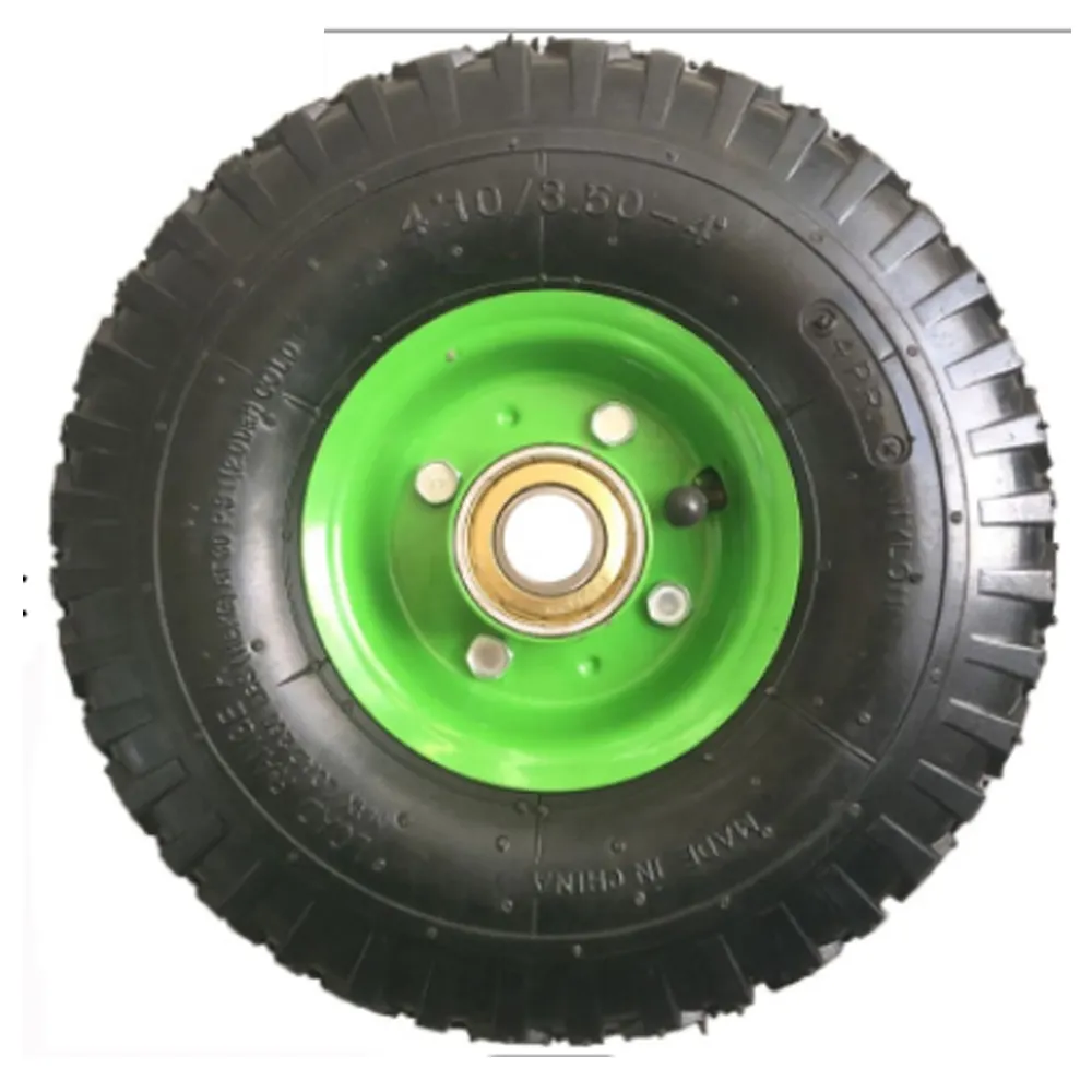 10" steel rim air pneumatic rubber tires dolly wagon mower tiller wheels with 5/8" Bearings