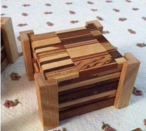 Sous-verres classiques en bois pour accessoires de cuisine - Tapis ronds écologiques - Product Image 3