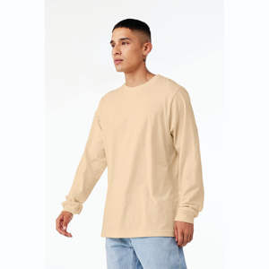 Camiseta Formal de manga larga suave Unisex 100% Airlume algodón peinado 32 Single 4,2 oz Regular Fit cuello redondo tejido de punto de secado rápido - Product Image 2