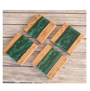 Dessous de verre classique en bois et résine personnalisé fait à la main artisanat d'excellente qualité Dessous de verre design moderne - Product Image 4