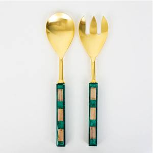 Ensemble de service à salade en forme de coeur Long Handel argenté en acier inoxydable Mini serveur à salade Antique Swirl Argenterie Couverts - Product Image 6