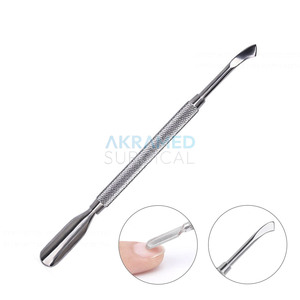 Herramienta de manicura y pedicura de acero inoxidable de doble cara de alta calidad Venta en línea Empujador de cutículas de uñas - Product Image 5