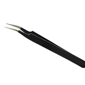 Pinzas de pestañas con punta de fibra con logotipo personalizado al por mayor, pinzas de extensión de pestañas con nano agarre de 45, 75 y 90 grados - Product Image 6