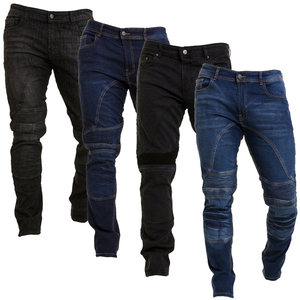 <b>Mens</b> Black <b>Biker</b> <b>Jeans</b> Protection Removable CE Padding Armored Denim Motorcycle Riding Pants Trousers - Product Image 1