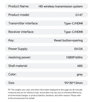 Émetteur et récepteur sans fil double bande 100 m, transmetteur vidéo HD 1080P, adaptateur vidéo pour projecteur, adaptateur vidéo pour TV/projecteur