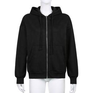 Hoodie d'hiver uni personnalisé pour femme, 100% coton molletonné, color block, veste à capuche oversize avec fermeture éclair, décontracté, imprimé sur mesure - Product Image 5