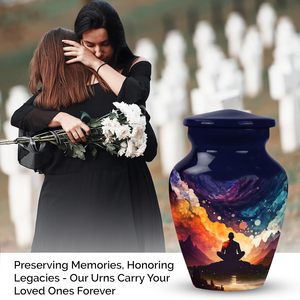 โกศงานศพโยคะสำหรับมนุษย์ขี้เถ้าผู้ใหญ่ผู้ชายโกศสำหรับใส่ของเผาศพอุปกรณ์ฝังศพชายและหญิงกำหนดขนาดเอง - Product Image 4