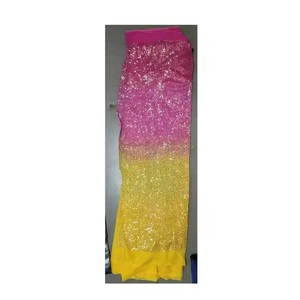 Tissu de broderie tie-dye de créateur de qualité à l'exportation avec des lignes de paillettes parfait pour les tenues de fête et les tenues de fête disponibles à la vente - Product Image 1