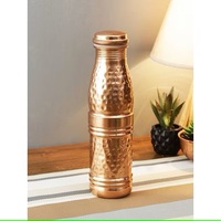 Bouteille d'eau en cuivre martelé de qualité supérieure 1000 ml avec fonction de boisson directe Isolation thermique pour les voyages Utilisation en salle de sport (unisexe)