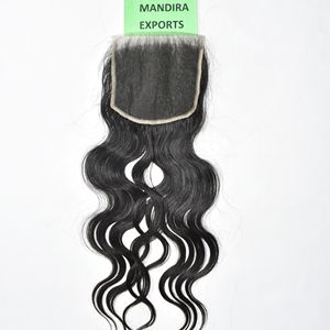 Extensiones de Cabello Natural Remy con Cutícula Alineada, Cabello Virgen Indio Sin Procesar, Cierre HD 6x6, Liso Negro, Cabello Humano para Tejer - Product Image 1
