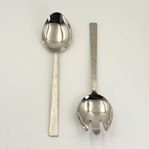 ช้อนสลัดสแตนเลส ส้อมพาสต้า ช้อนสลัด ช้อนเสิร์ฟ ชุดอุปกรณ์เสิร์ฟสลัด สำหรับใช้ในบ้านและร้านอาหารในอินเดีย - Product Image 3