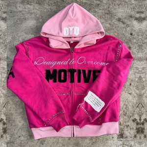 เสื้อฮู้ดดี้ผู้ชายแบบซิป สตรีทแวร์ ทรงปกติ ผ้าฝ้ายฟลีซ เป็นมิตรกับสิ่งแวดล้อม ระบายอากาศได้ดี ปักลายเพชร แต่งแบบดิสเทรส - Product Image 4