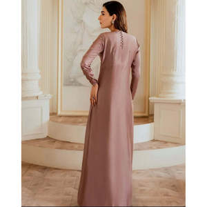 Vestido Elegante de Satén para Mujer, con Cuello Alto, Aberturas Laterales, Formal y Moderno, Cintura Natural Cómoda - Product Image 3