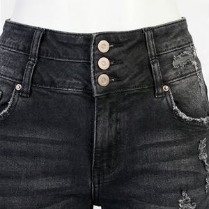 Pantalones Vaqueros Rotos Elásticos de Alta Calidad para Mujer, Estilo Nuevo en Oferta, Pantalones Casuales de Mezclilla, Logotipo Personalizado, Atuendo Elegante de Verano de Primera Calidad - Product Image 4