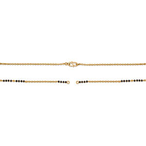 Chaîne de mangalsutra classique plaquée or avec perles pour femmes - Bijoux de mariage ethniques - Product Image 4