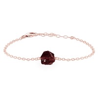 Grenat brut Bracelet fil enroulé en argent Sterling Chaîne Janvier Birthstone Bijoux pour femmes Bracelet grenat et vêtements de tous les jours