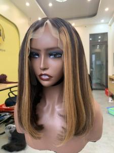 Vietnamese Hair Multiple Donors Vietnam Hair <b>Wig</b> Cut Piano <b>Brown</b> Color Transparent Closure 2*6 - Product Image 6