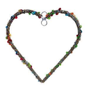 Fait à la main en vrac forme de coeur fer/perles noël suspendus ornement nickelé pour la maison vacances décoration de noël - Product Image 4