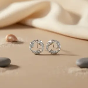 ต่างหูแบบหนีบวงกลมเปิดเงินแท้ 925 สำหรับผู้หญิง สวมใส่ได้ทุกวัน เครื่องประดับคุณภาพ - Product Image 2