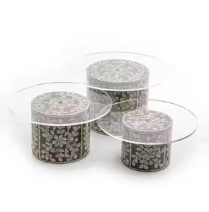 Piédestal élégant moderne nacre gâteau se dresse à prix économique fait à la main moderne luxe gâteau décor support haut tendance - Product Image 1