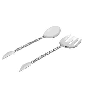 ชุดช้อนส้อมมีดสแตนเลส,ใหม่ล่าสุดชุดเสิร์ฟสลัดโลหะมีสองแปดชุดช้อนส้อมโลหะ - Product Image 4