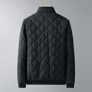 Winter <b>Men's</b> Slim-fit Solid Color Turtleneck Varsity <b>Jacket</b> with <b>Woolen</b> Fabric Windproof & Breathable Cotton Lining - Product Image 4