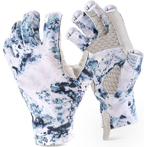 OEM <b>Full</b> Finger Fishing Gloves Anti <b>Slip</b> UV Protection Lightweight Performance Fishing Gloves Half Finger Sublimation Print Mint - Product Image 4