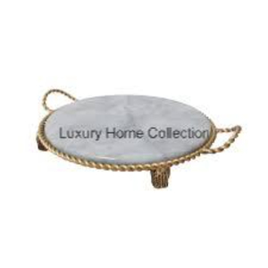 Funky <b>Marble</b> Serving <b>Tray</b> Tabletop Kitchenware and Breakfast Display <b>Tray</b> With Gold Polished Handle and Border Handmade Supplies - Product Image 5