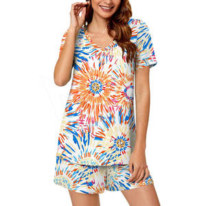 Ensemble de tenues à manches courtes 2 pièces Short de plage d'été à cordon avec poches Tracksuits actifs - Product Image 2