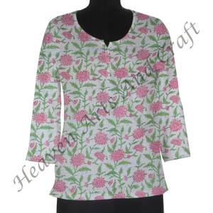 Bloque de mano impreso algodón Kurti vestido étnico Casual desgaste indio Kurti para mujeres bloque de mano impreso Kurti-diseñadores indios - Product Image 6