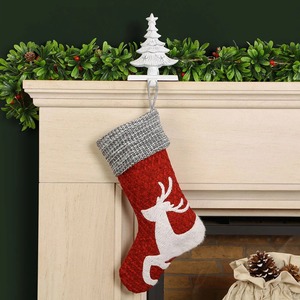 Soporte de calcetín de Navidad de Metal plateado para chimenea, estante colgante de vacaciones, organizador decorativo - Product Image 6