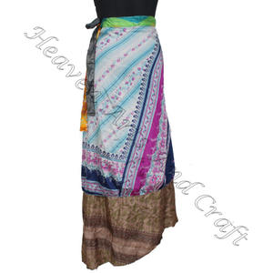 Vêtements de plage Jupes portefeuille en soie Robe en soie vintage Jupe en soie enveloppante Mgic Jupes de style vintage pour Magic Wrap Halter Sarong - Product Image 4