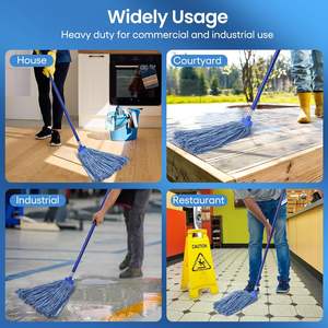 New Style High Quality Eco-friendly Durable Wood Multi-functional <b>Flat</b> <b>Mop</b> Heavy Duty (>6.1kg) Self-Wringer Stainless Tray - Product Image 3