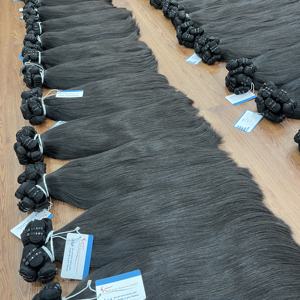 Cheveux vierges HOT RAW avec extensions de cheveux humains vietnamiens tendance, double trame, prêts à être expédiés, lisses naturels - Product Image 1