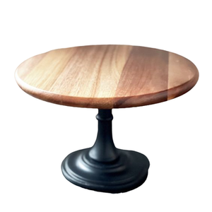 Soporte de pastel de Bodas de madera de bambú y hierro de calidad Superior forma redonda Ideal para el hogar y la cocina artículo de vajilla para servir Chocolate - Product Image 1