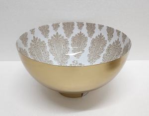 ถ้วยชามบนโต๊ะอาหารทำจากทองเหลืองรูปทรงกลมชามสำหรับใส่อาหารทำงานโลหะดีไซน์สวย - Product Image 1