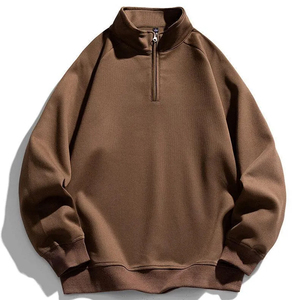 Sweat-shirt pour homme Sweat-shirt quart demi zippé en coton vierge Pull ras du cou avec logo sérigraphié Sweat-shirt personnalisé pour homme - Product Image 3