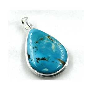 Wholesale Boho Chic Style <b>Fine</b> Jewelry 925 Silver Chunky Pendant with Arizona Turquoise Stone <b>Charms</b> Classic Style for Children - Product Image 6