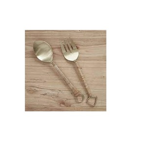Cuchara de latón y utensilios de cocina, juego de cucharas doradas de latón para postres, venta al por mayor - Product Image 3
