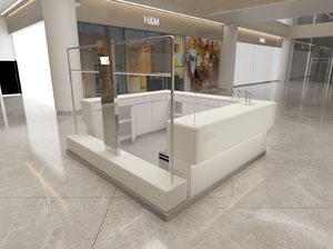 Lacquor Paint Solid Surface Modern Convertible Kiosk <b>Counter</b> in High End Shopping Malls - Product Image 4