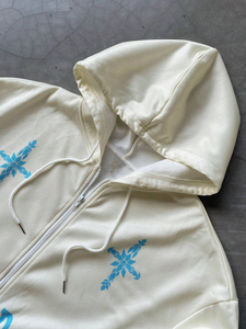 Sweat à capuche imprimé lettre avec fermeture éclair sur le devant et pantalon de survêtement survêtement décontracté tenue deux pièces pour un usage quotidien vêtements de sport Streetwear - Product Image 6